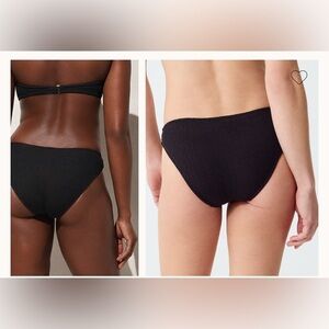 NWT J. Crew Black Textured Hipster Full Coverage Bikini Swim Bottom Pool Beach